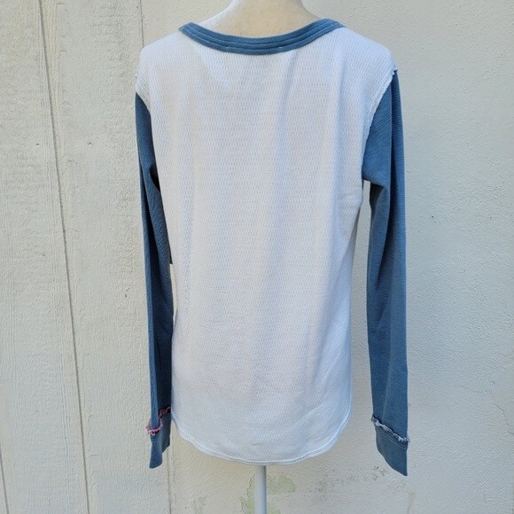 nwt free People we the free Ivory combo longsleeve thermal boho top sz xsmall. - Picture 3 of 5